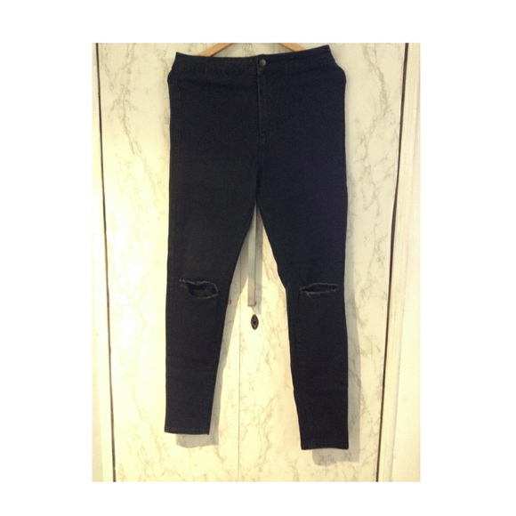 Forever 21 Knee slit high waist jeans